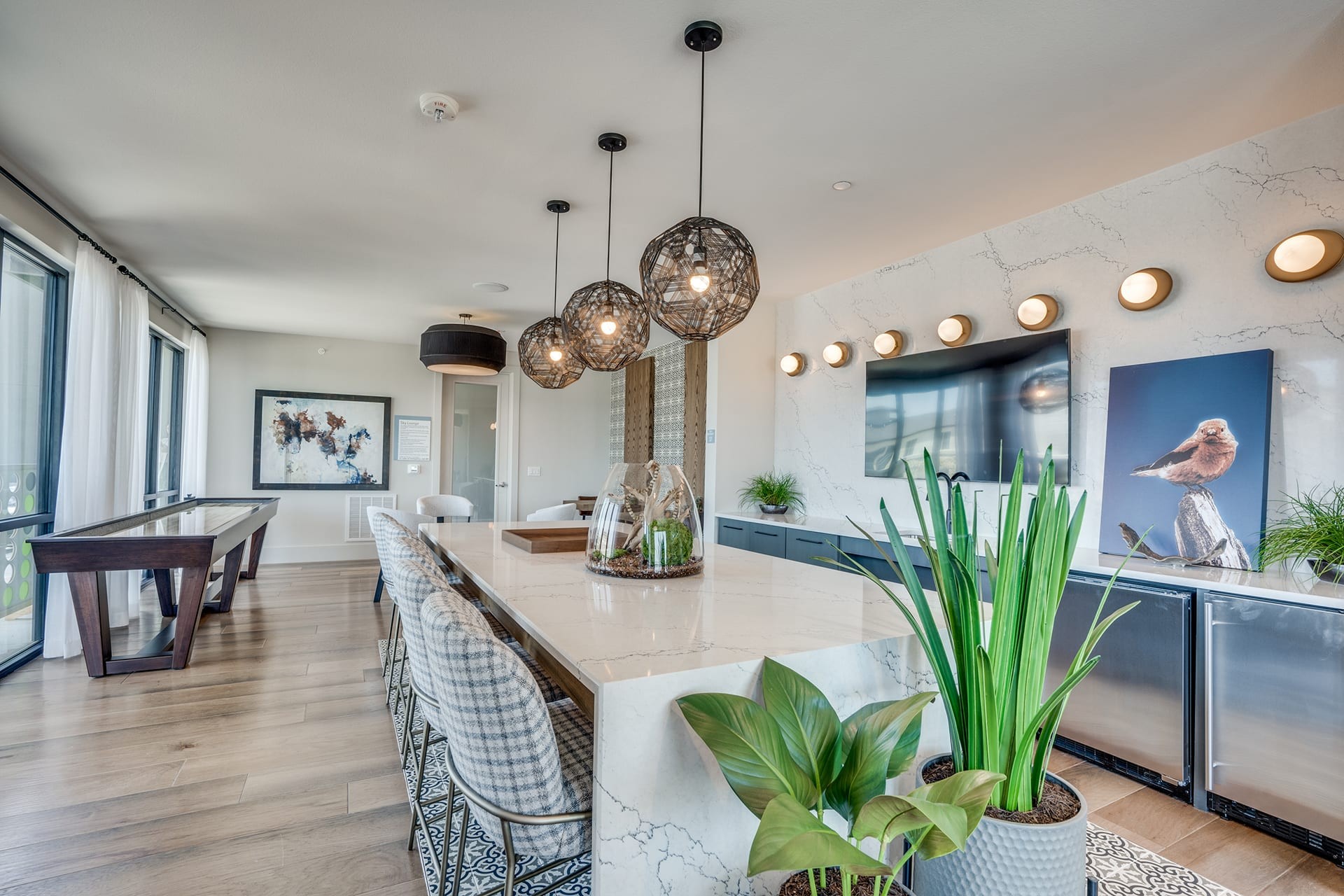 a view of the kitchen and dining area from the living room