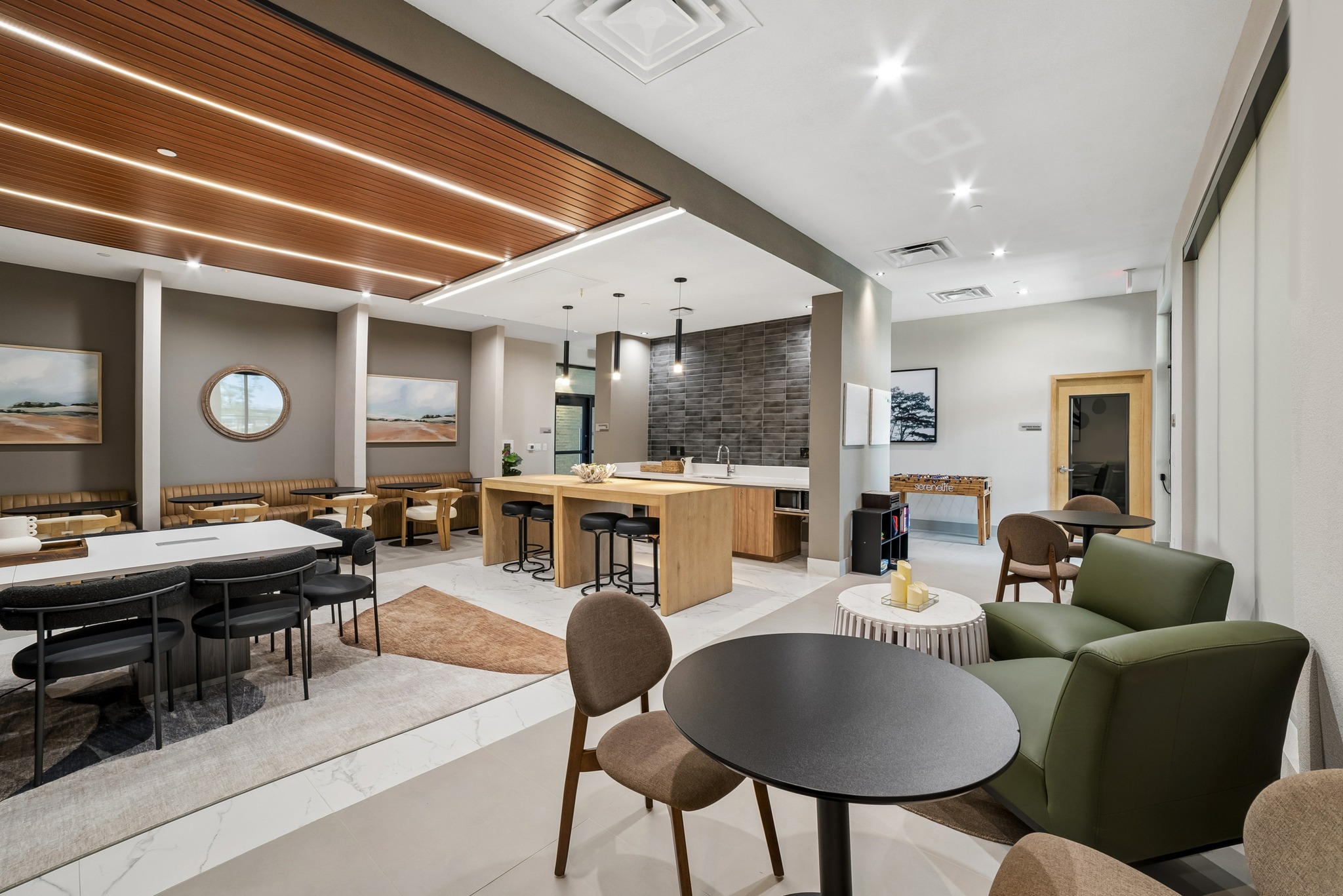 Clubhouse lounge and dining area