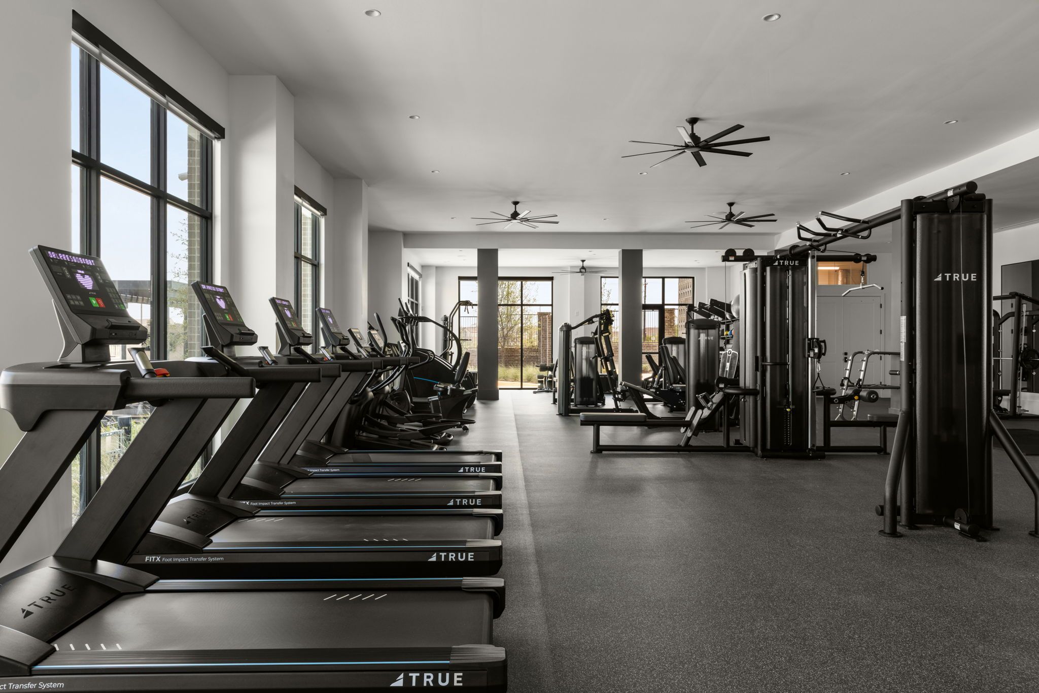Fitness center with cardio and strength equipment
