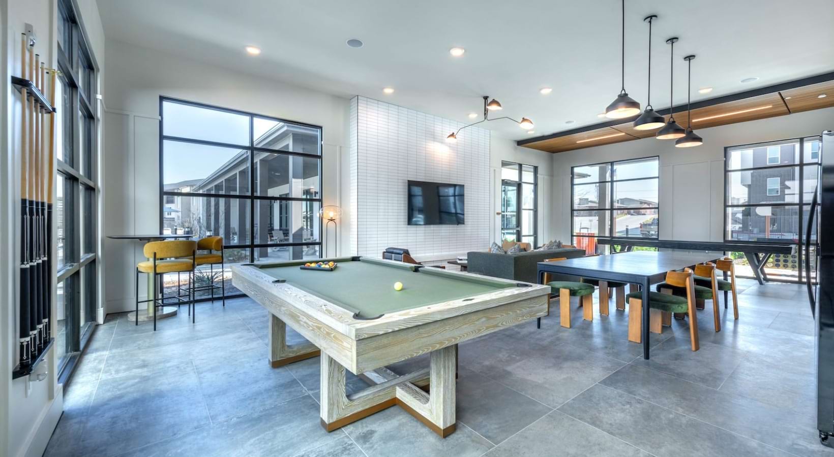 Alpine Village - Clubroom with billiards, ping pong and community dining table