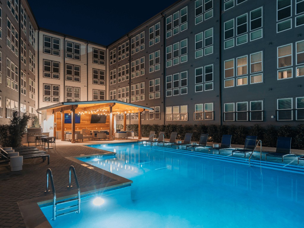 Bent Tree Lofts - Bent Tree Lofts Pool and Custom Timber Pavilion at Night