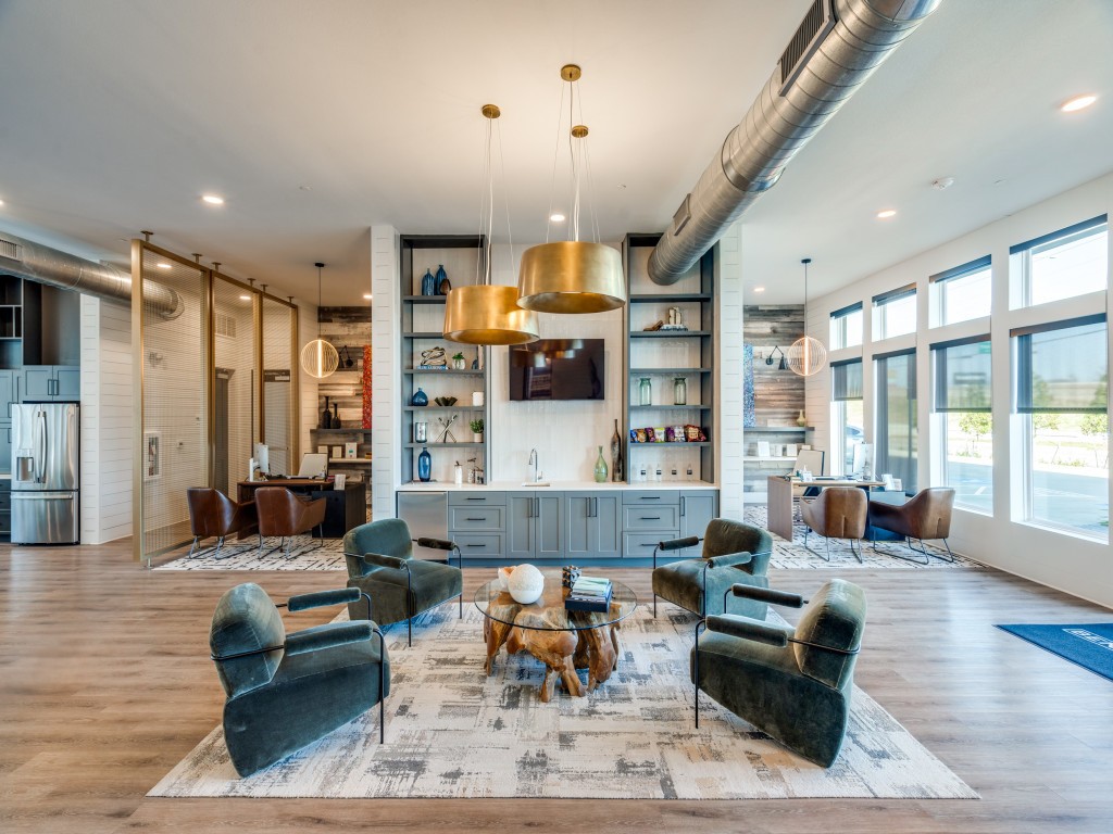 Bent Tree Lofts - Leasing Office Lounge with Seating Area and TV