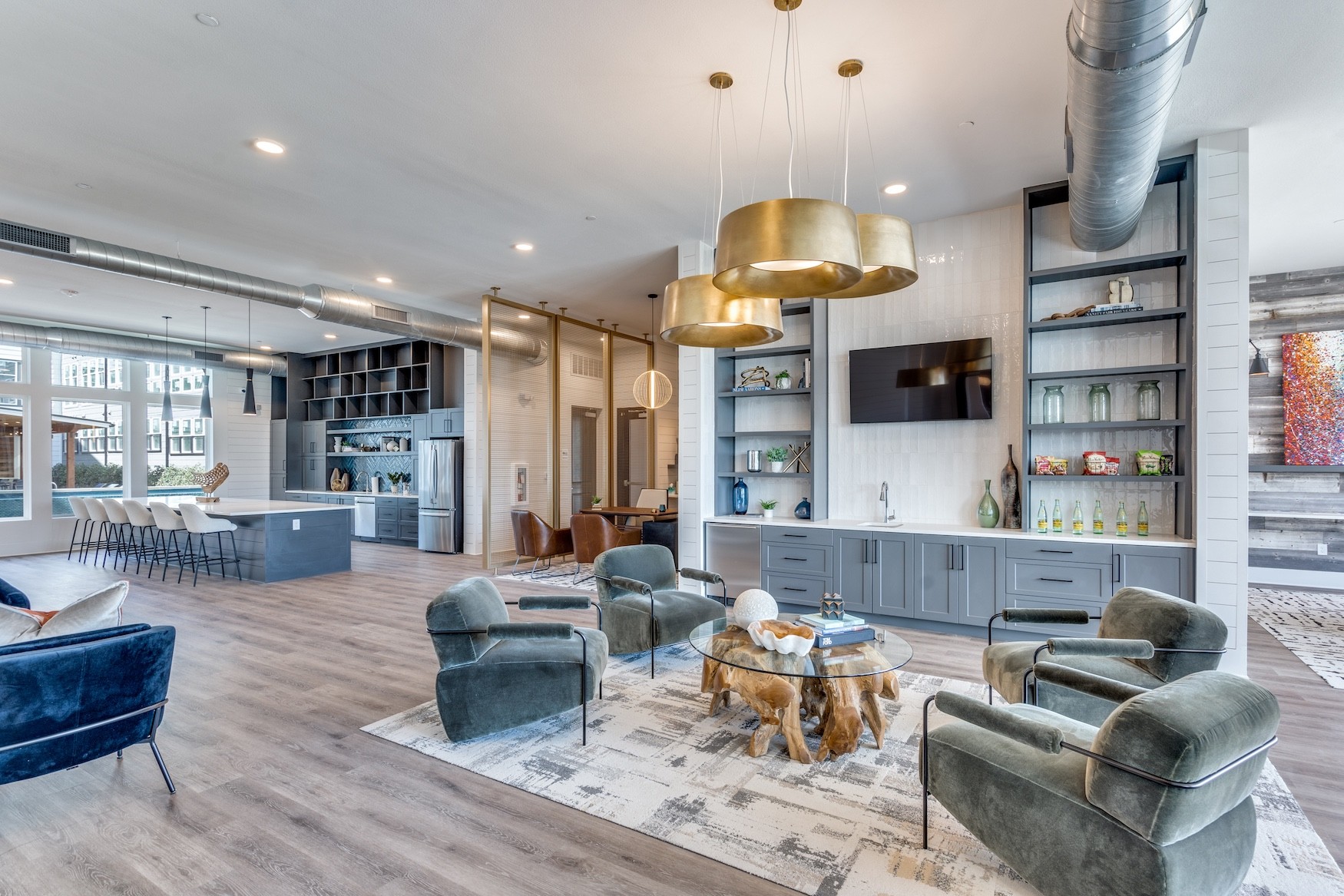 Bent Tree Lofts - Leasing Office Lounge and Kitchen Area