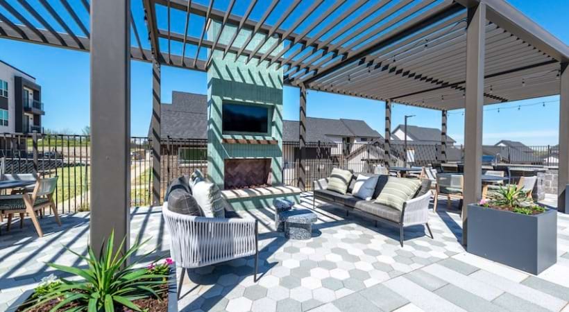 Alpine Village - Poolside lounge with fire pit