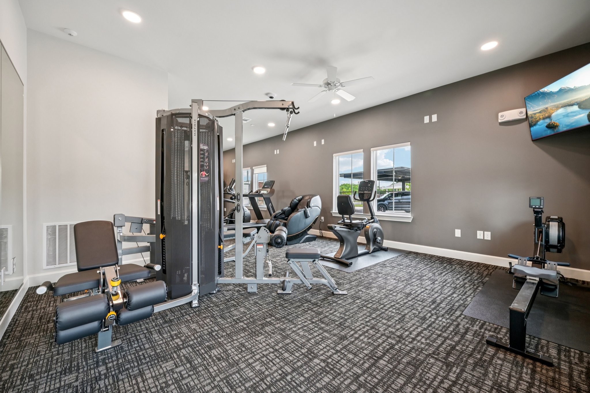 Fitness center with cardio and strength equipment